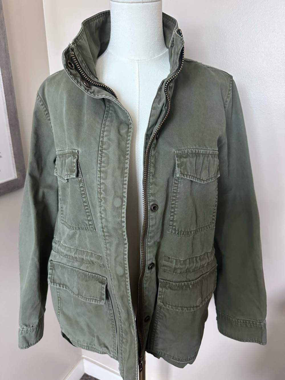 Madewell Olive Green Utility Cargo Field Jacket, Size M Military